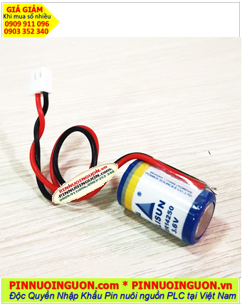 Lisun ER14250 (Zắc PH2.54-2P), Pin nuôi nguồn PLC Lisun ER14250 Lithium 3.6v 1/2AA 1200mAh (14mmx25mm) chính hãng